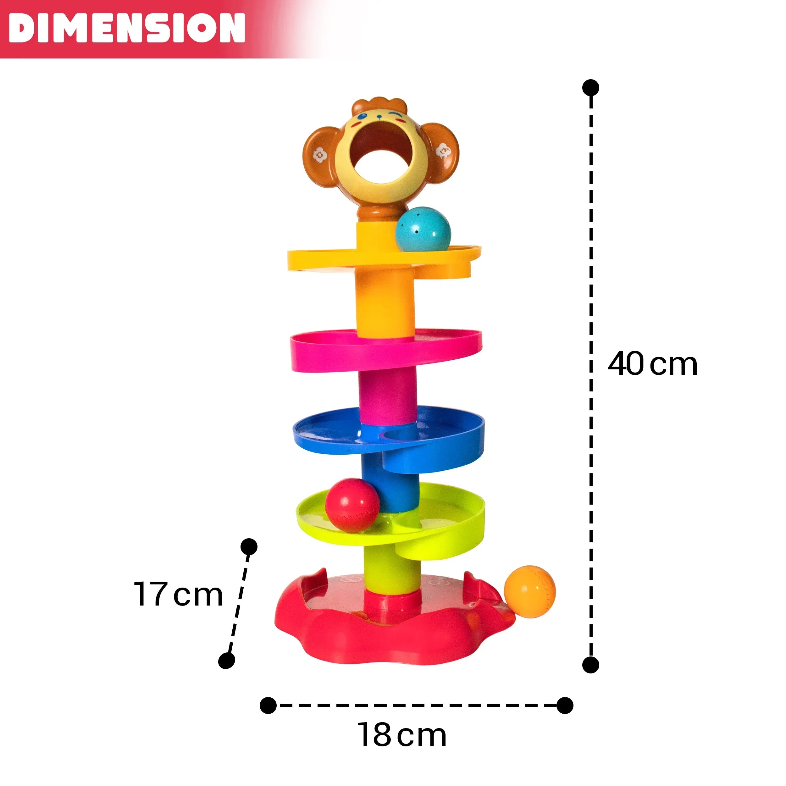 Kids Ball Tower Toy – 5 Layer Ball Drop and Roll Swirling Tower with Spinning Ball Ramp