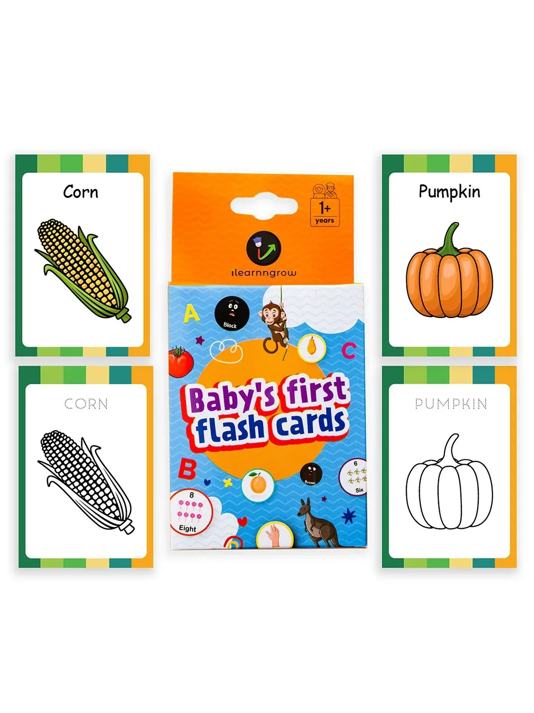 iLearnNGrow Baby’s First Vegetables Flash Cards – 28 Pc Educational Veggie Flash Card Set for Kids