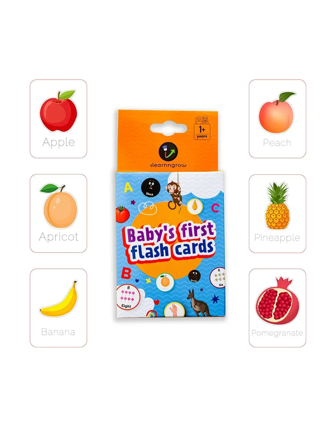 iLearnNGrow Baby’s First Fruits Flash Cards – Interactive Learning Flash Card Set for Kids