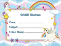 School Notebook Labels -  Unicorn