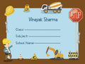 School Notebook Labels - Construction Site