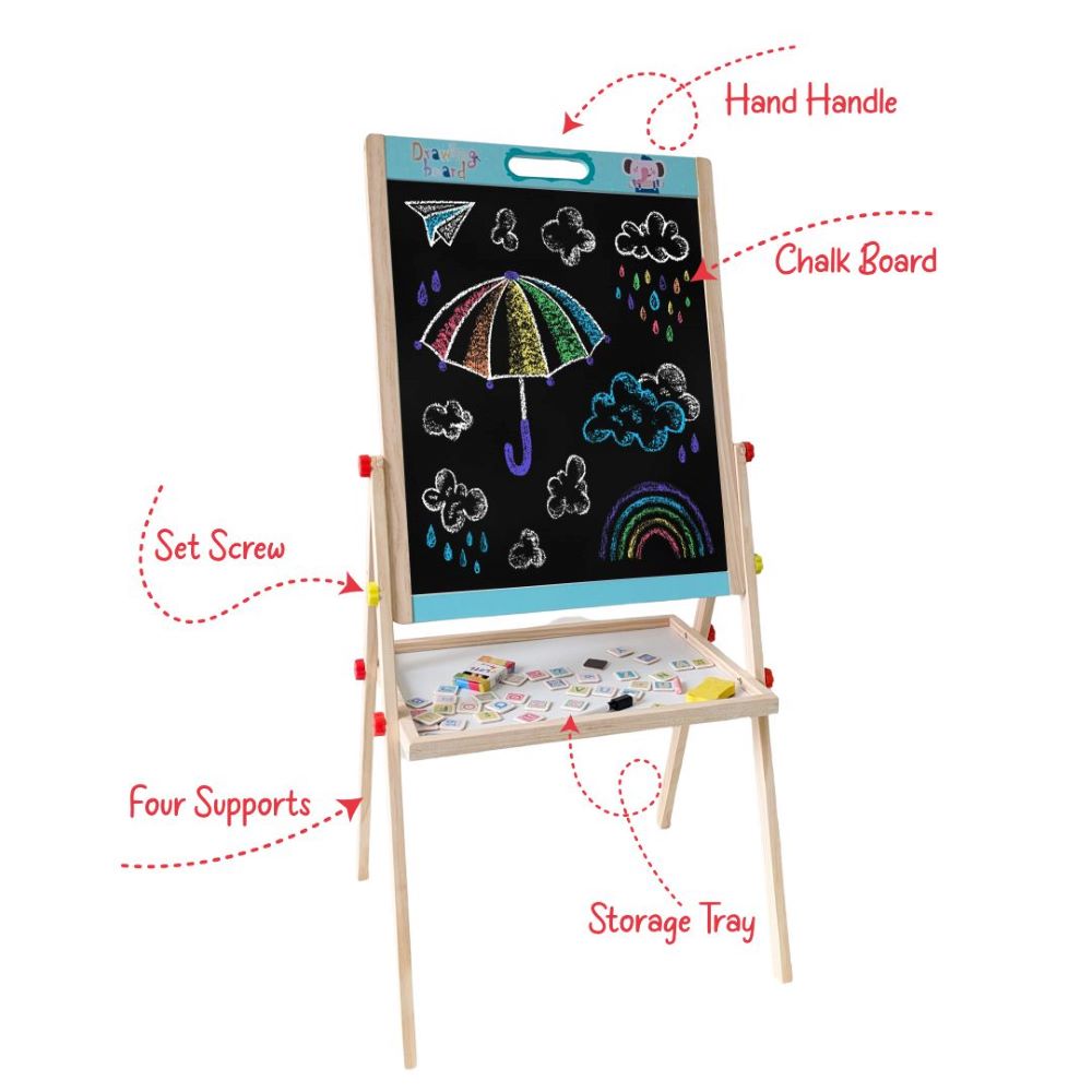 3 in 1 Easel Board for Kids with Stand and Storage Tray