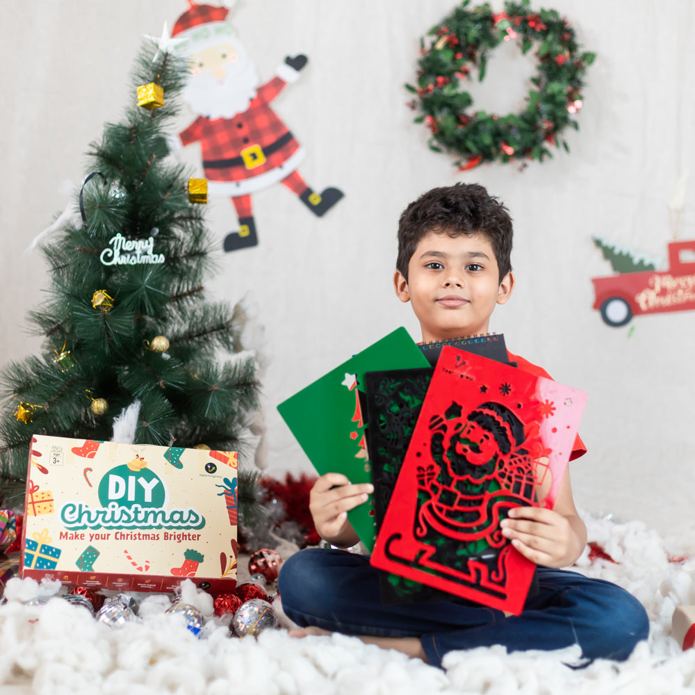 Christmas Stencil with Scratch Paper