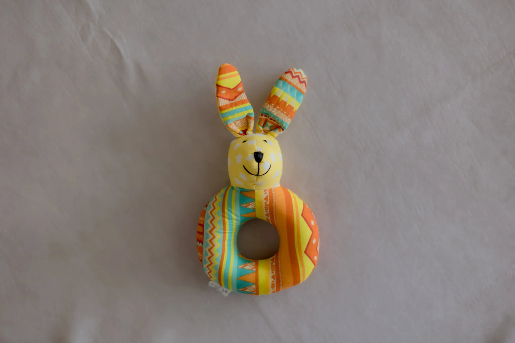 iLearnNGrow Kangroo Face Shaped Rattle – Soft Sensory Rattle Toy for Babies