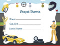School Notebook Labels - Racing Car Victory