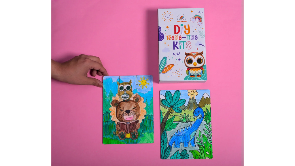 Teeny Tiny DIY Puzzle Set of Two for Kids | Multi-Craft Kids Puzzle Kit