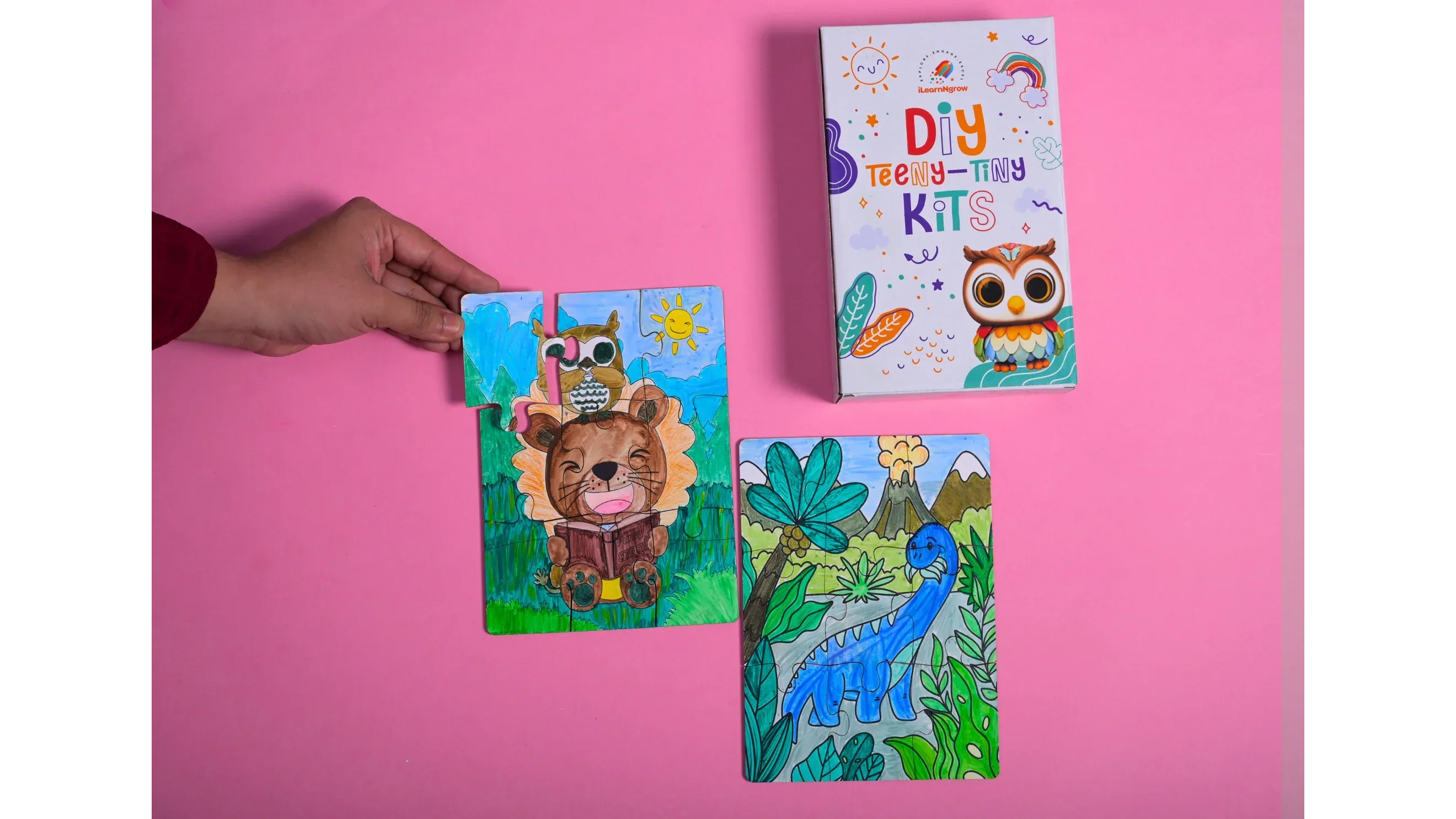 Teeny Tiny DIY Puzzle Set of Two for Kids | Multi-Craft Kids Puzzle Kit