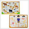 Pet Animal Body Parts Wooden Knob & Pegged Puzzle for Kids