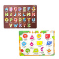 ABCD Shapes Wooden Knob & Pegged Puzzle for Kids