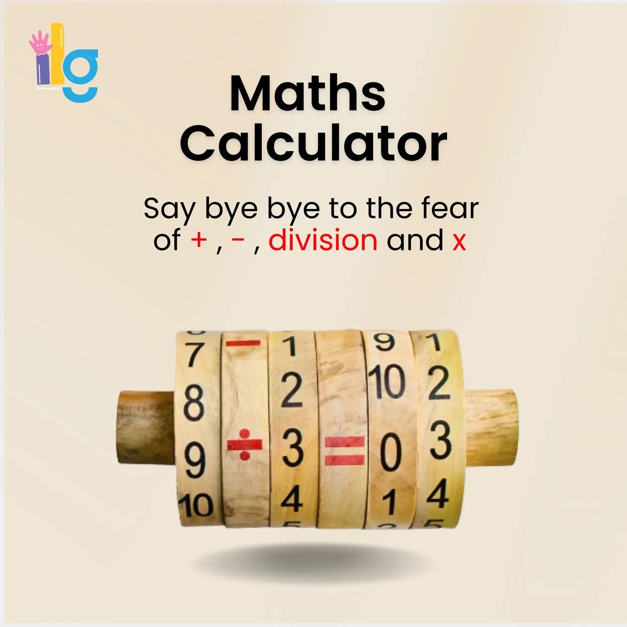 iLearnNGrow Maths Calculator – Interactive Wooden Learning Calculator for Kids