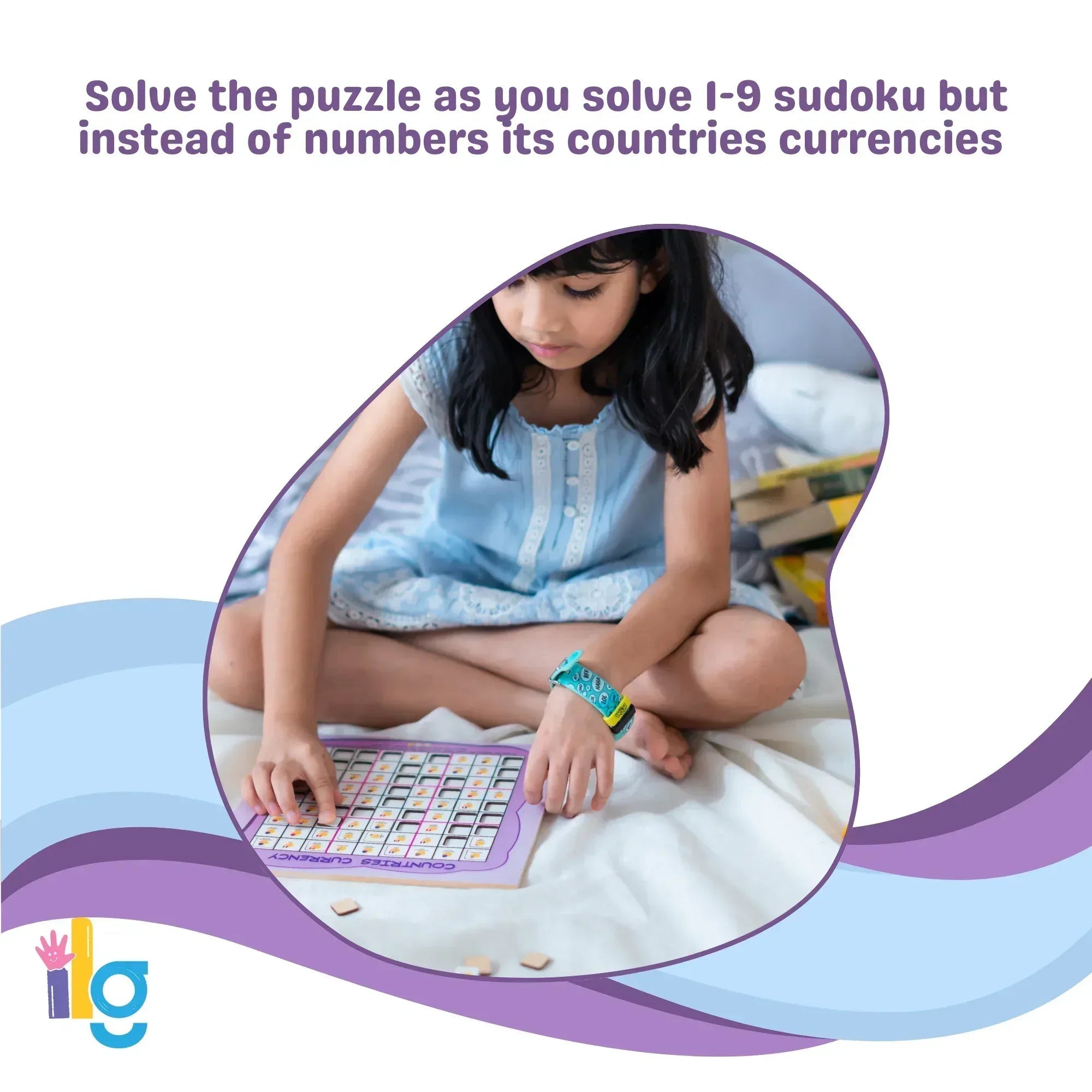 iLearnNGrow Countries Currency Sudoku Board Game – Educational Puzzle for Kids