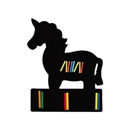 iLearnNGrow Unicorn Black Board – Unicorn Shaped Blackboard With Chalk & Duster for Kids