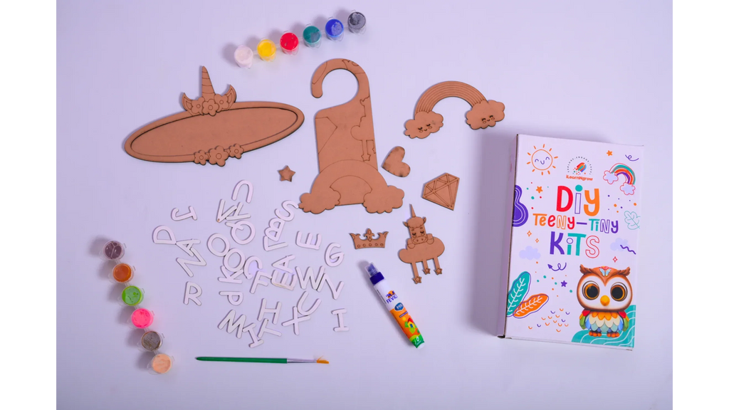 Teeny Tiny DIY Unicorn Name Plate Kit & Door Knob Craft Kit