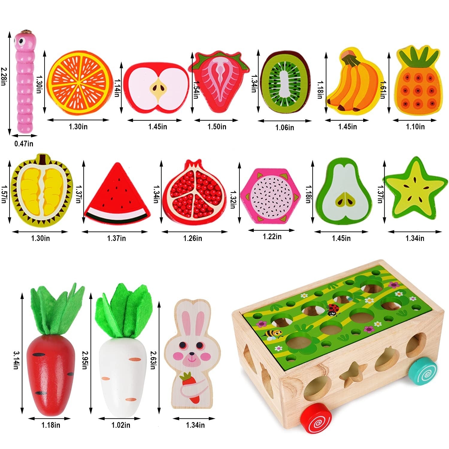 Wooden Carrot Harvest Educational Toy