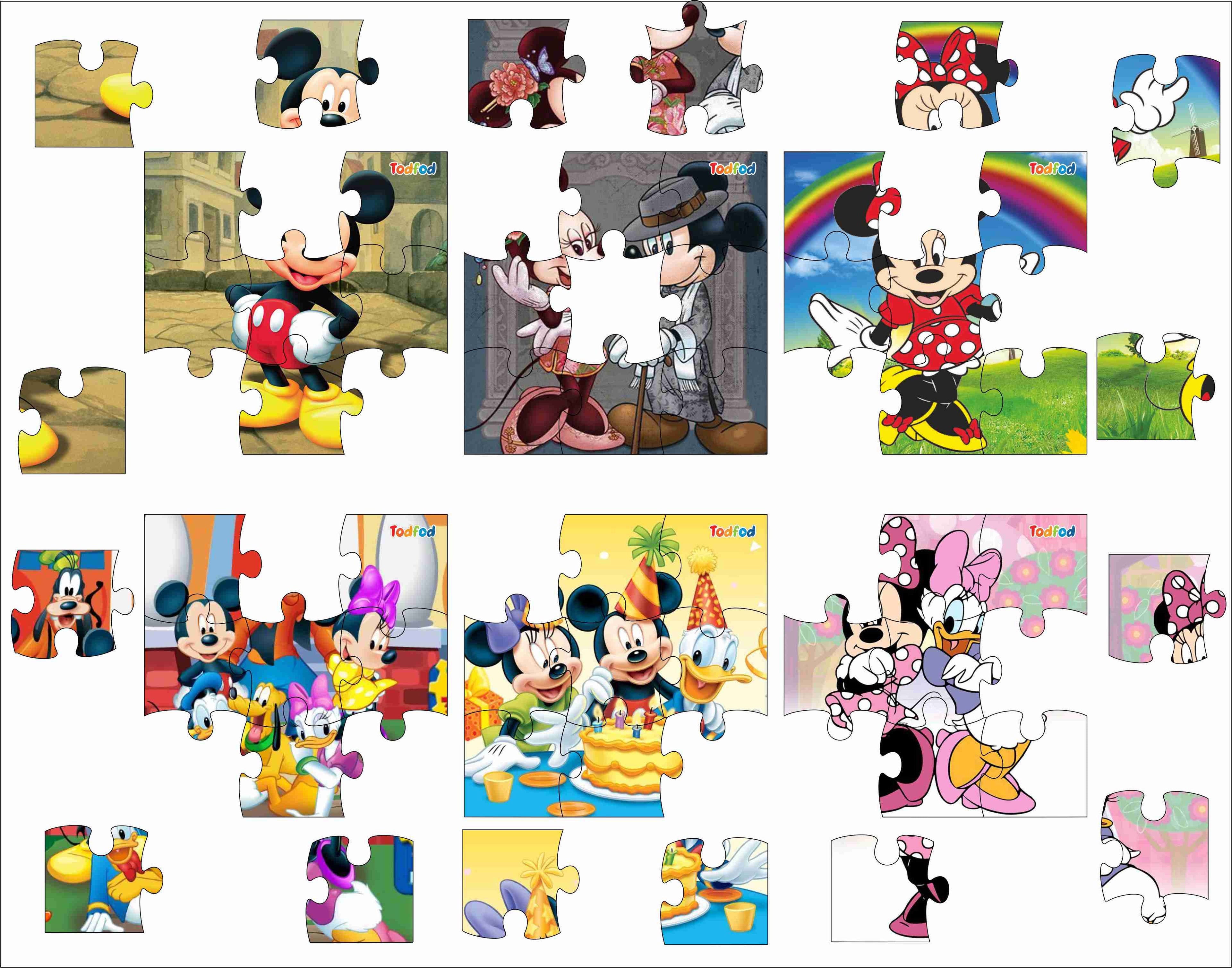 Wooden Jigsaw Puzzles - Disney Mickey Mouse Anime Cartoon Characters for Kids