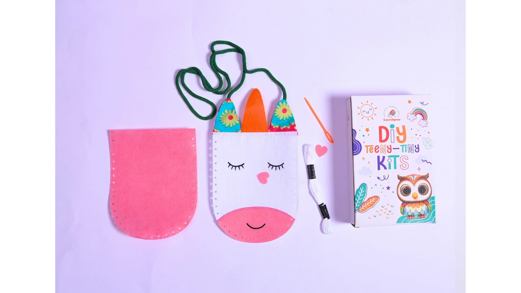Teeny Tiny DIY Unicorn Bag Sewing Kit for Kids | iLearnNGrow