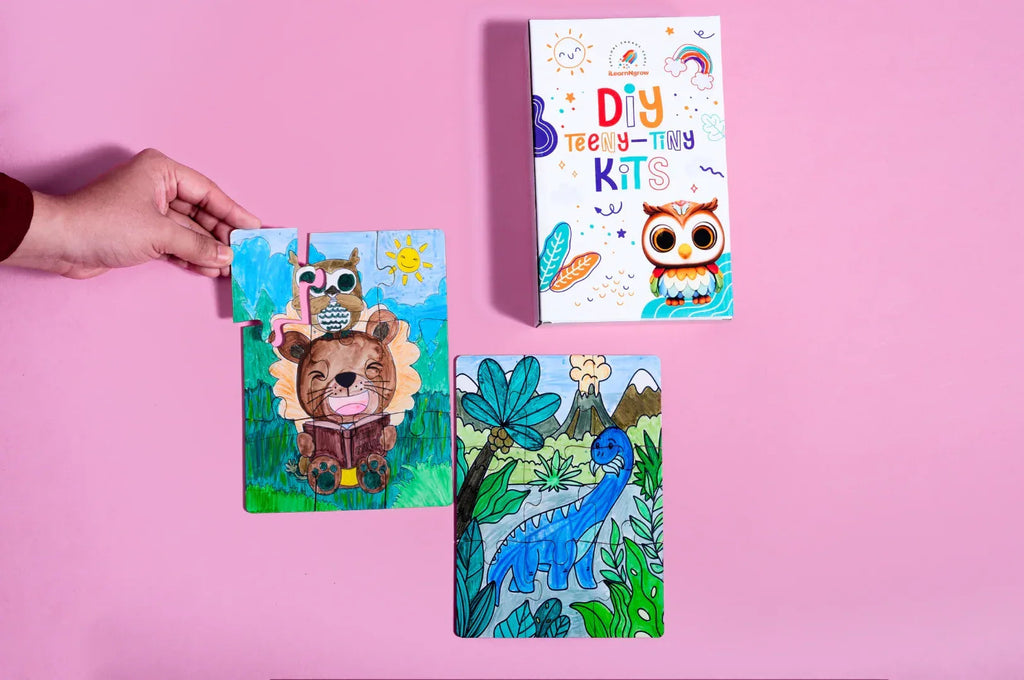 Teeny Tiny DIY Puzzle Set of Two for Kids | Multi-Craft Kids Puzzle Kit