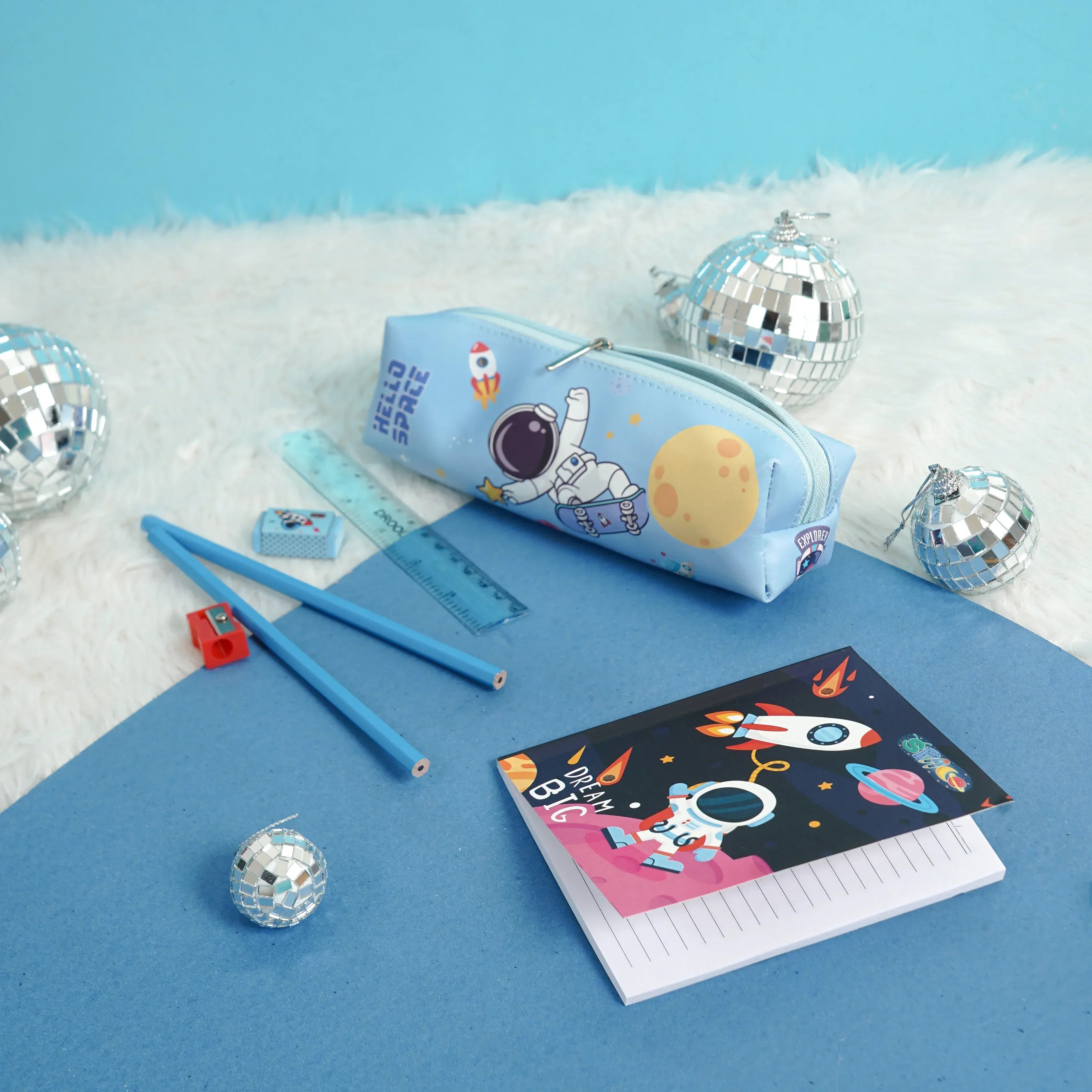 iLearnNGrow 11-in-1 Space Theme Stationery Set for Kids – School & Art Supplies Kit