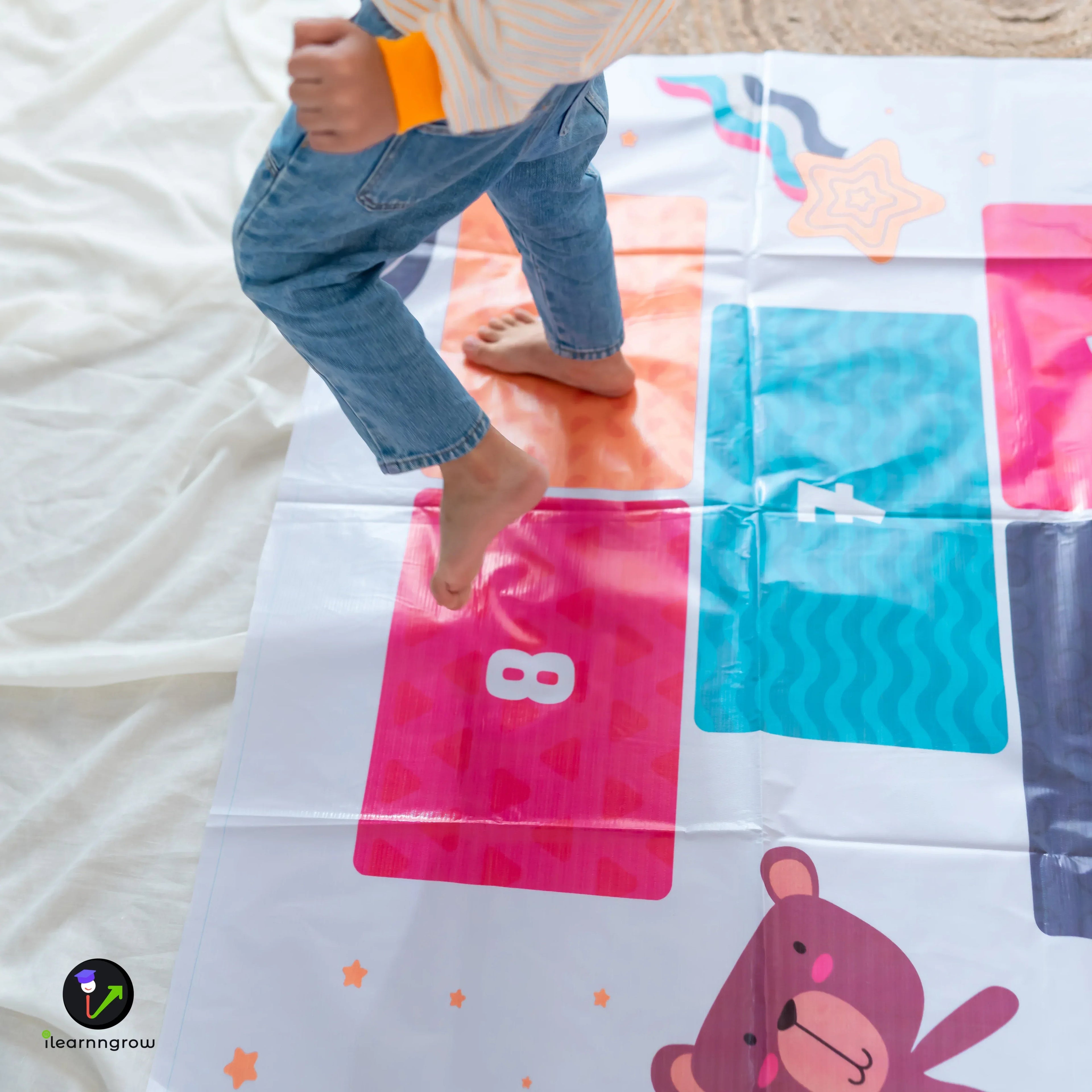 iLearnNGrow Hop Scotch Play Mat – Fun, Interactive Activity Mat for Kids