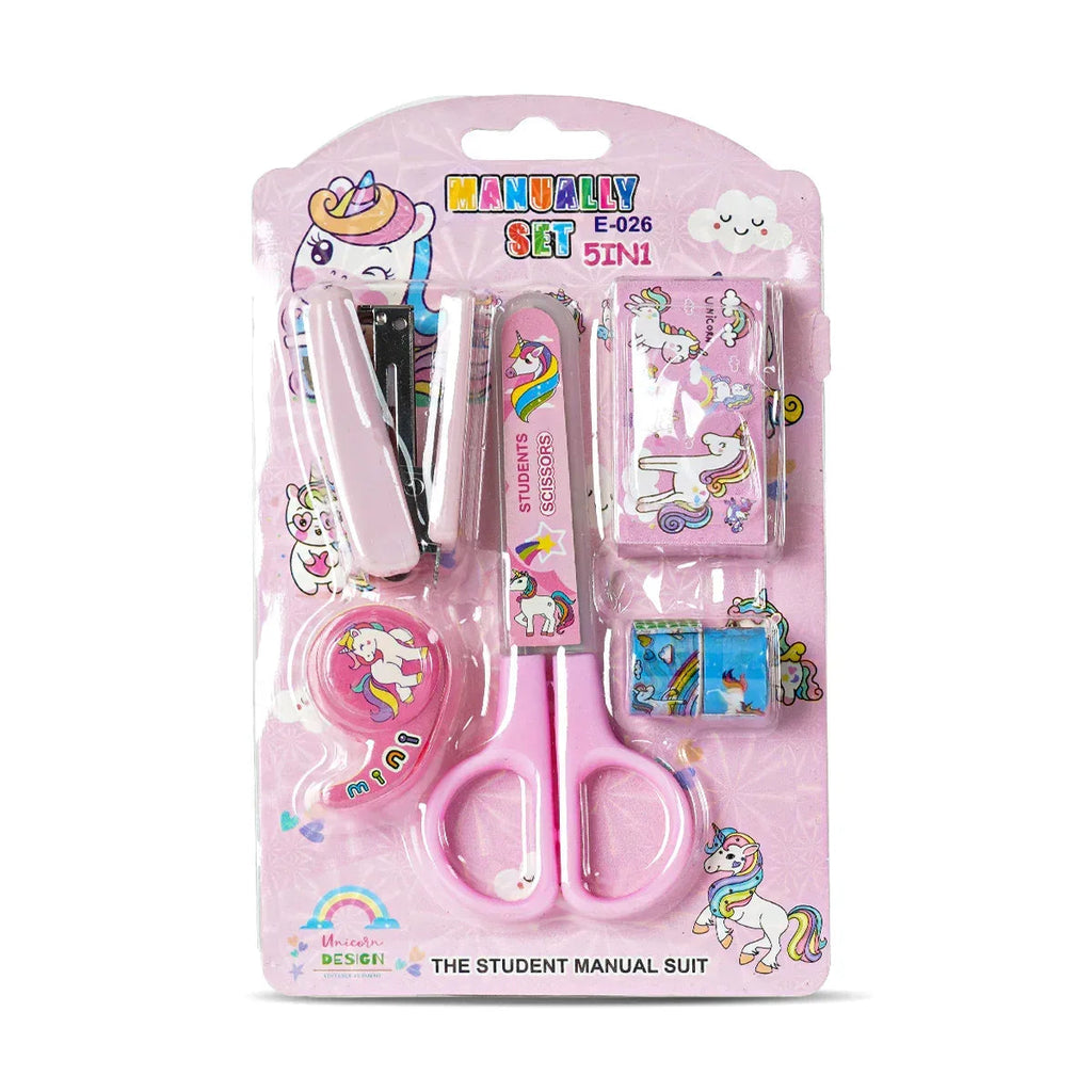 ilearnngrow 5‑in‑One Sciccior and Staple Kit – Kids Stationery Set
