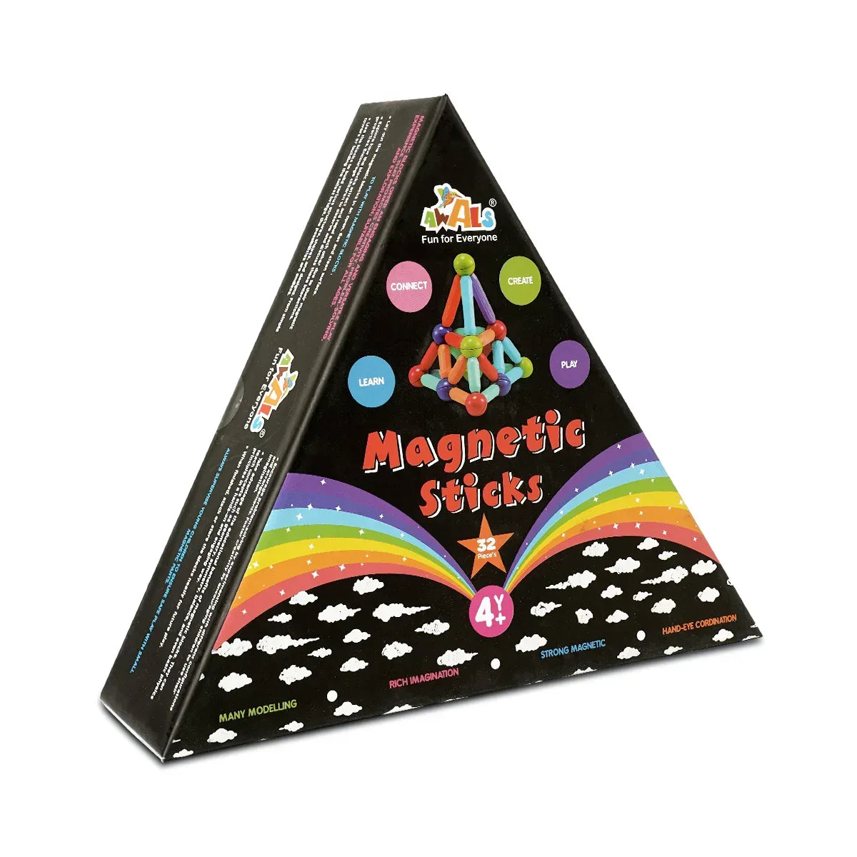 iLearnNGrow 32 Pcs Magnetic Stick Blocks – Creative STEM Building Toy for Kids