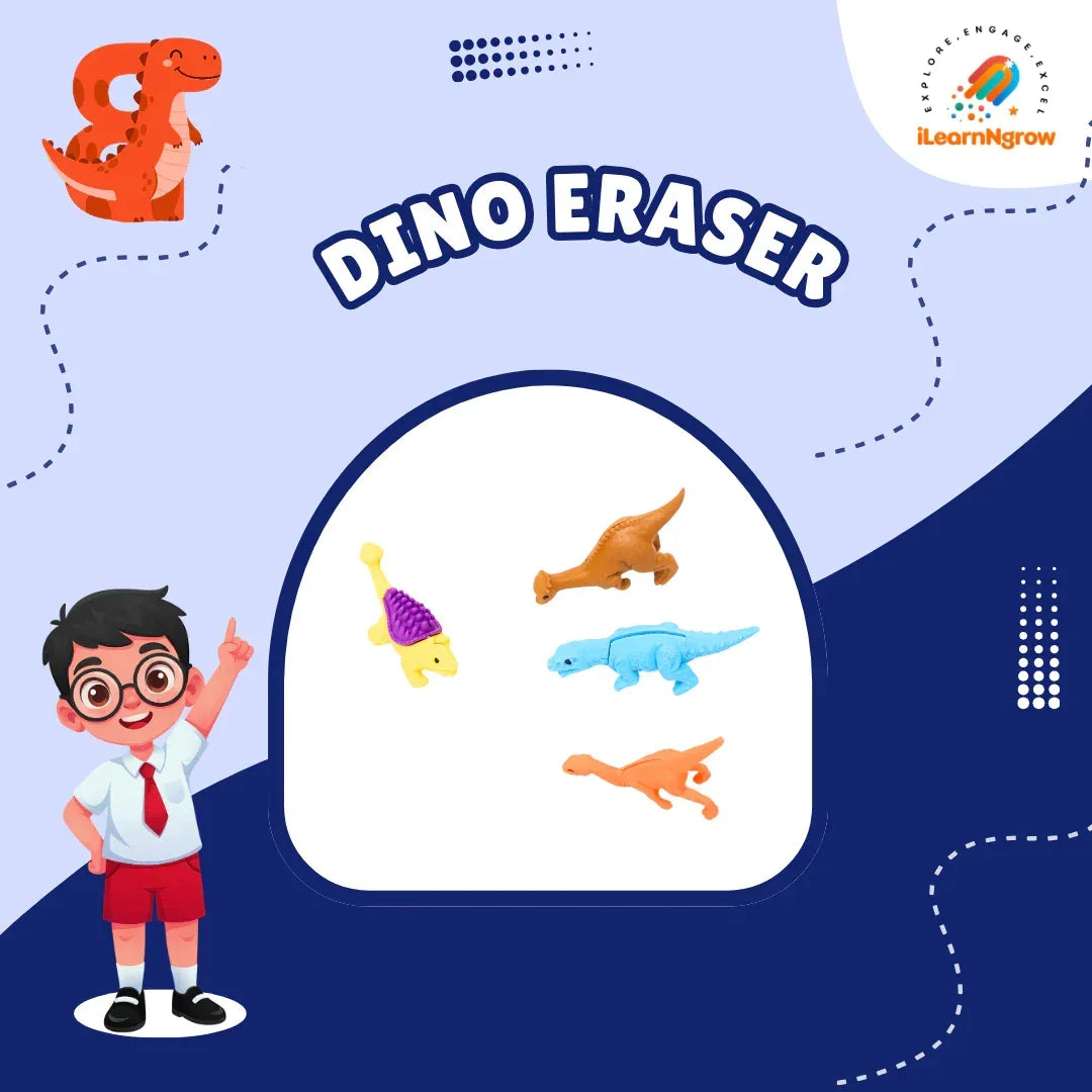 Dino Adventure Bundle for Kids – Sipper Bottle, Eraser & Wallet | Dinosaur-Themed Gift Set
