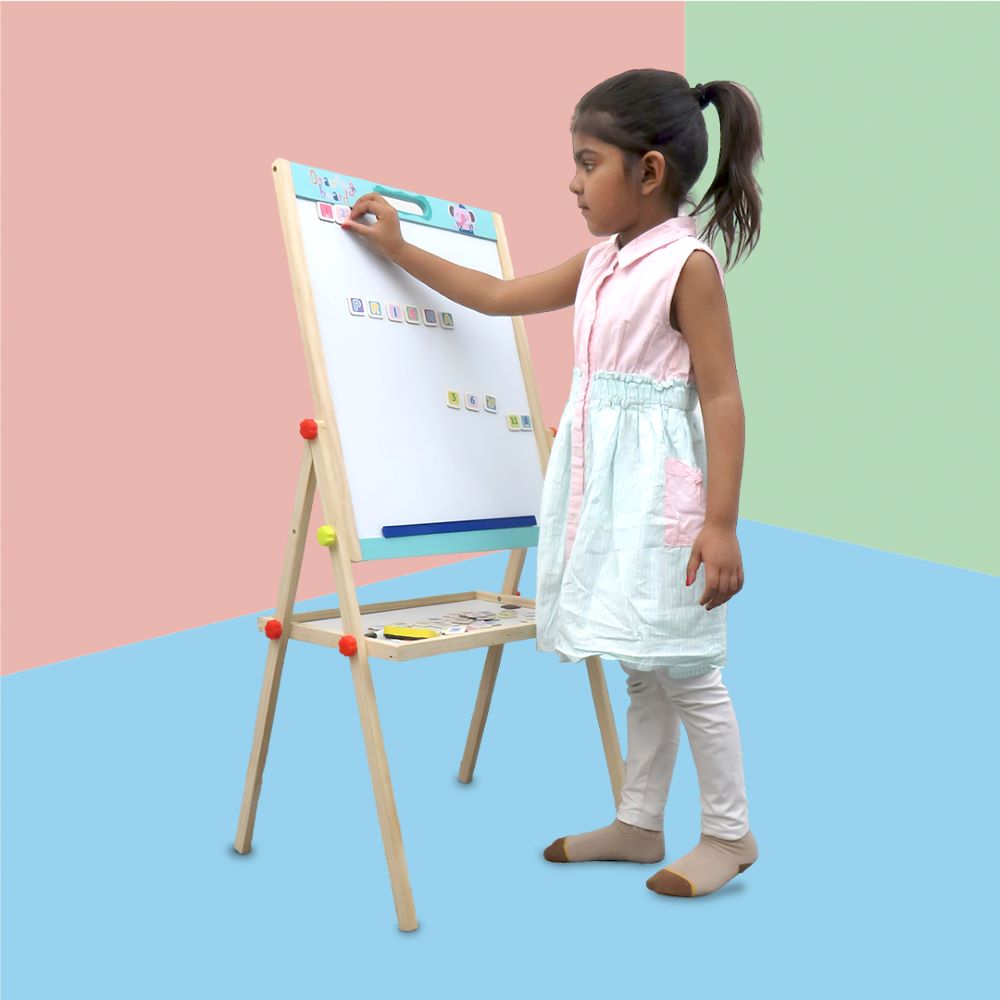 3 in 1 Easel Board for Kids with Stand and Storage Tray