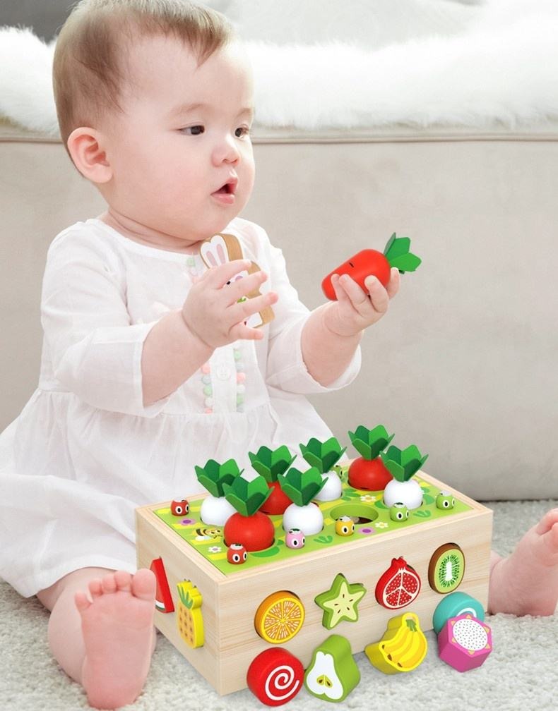 Wooden Carrot Harvest Educational Toy