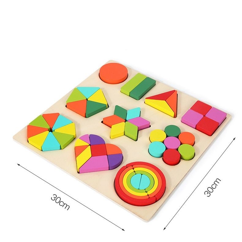 Fraction Puzzle Board - Educational Wooden Toy for Kids