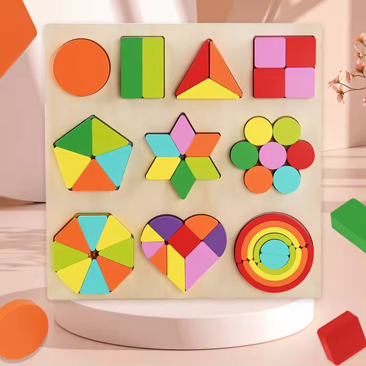 Fraction Puzzle Board - Educational Wooden Toy for Kids