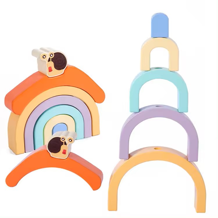 Wooden Snail Stacker Pull Along Toys for 1 + Year Old Boy
