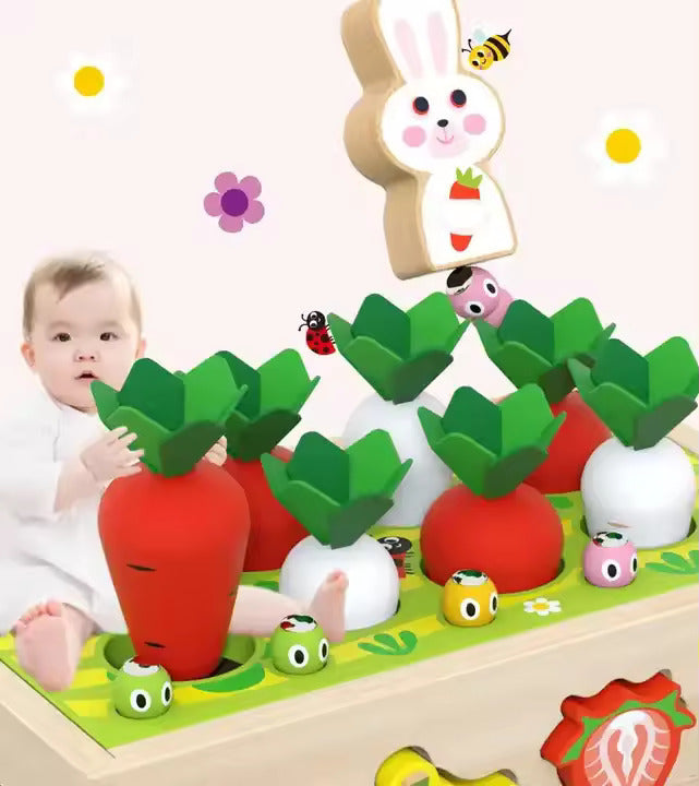 Wooden Carrot Harvest Educational Toy