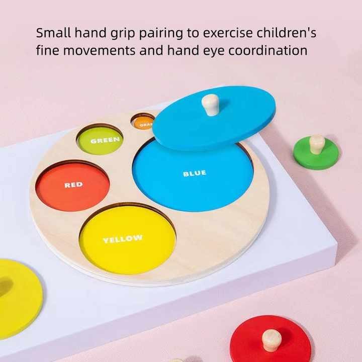 Wooden Colour Recognition Board with Knobs