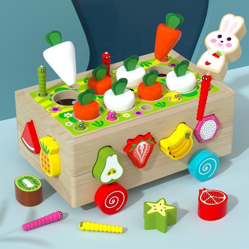 Wooden Carrot Harvest Educational Toy