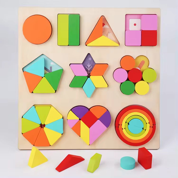 Fraction Puzzle Board - Educational Wooden Toy for Kids