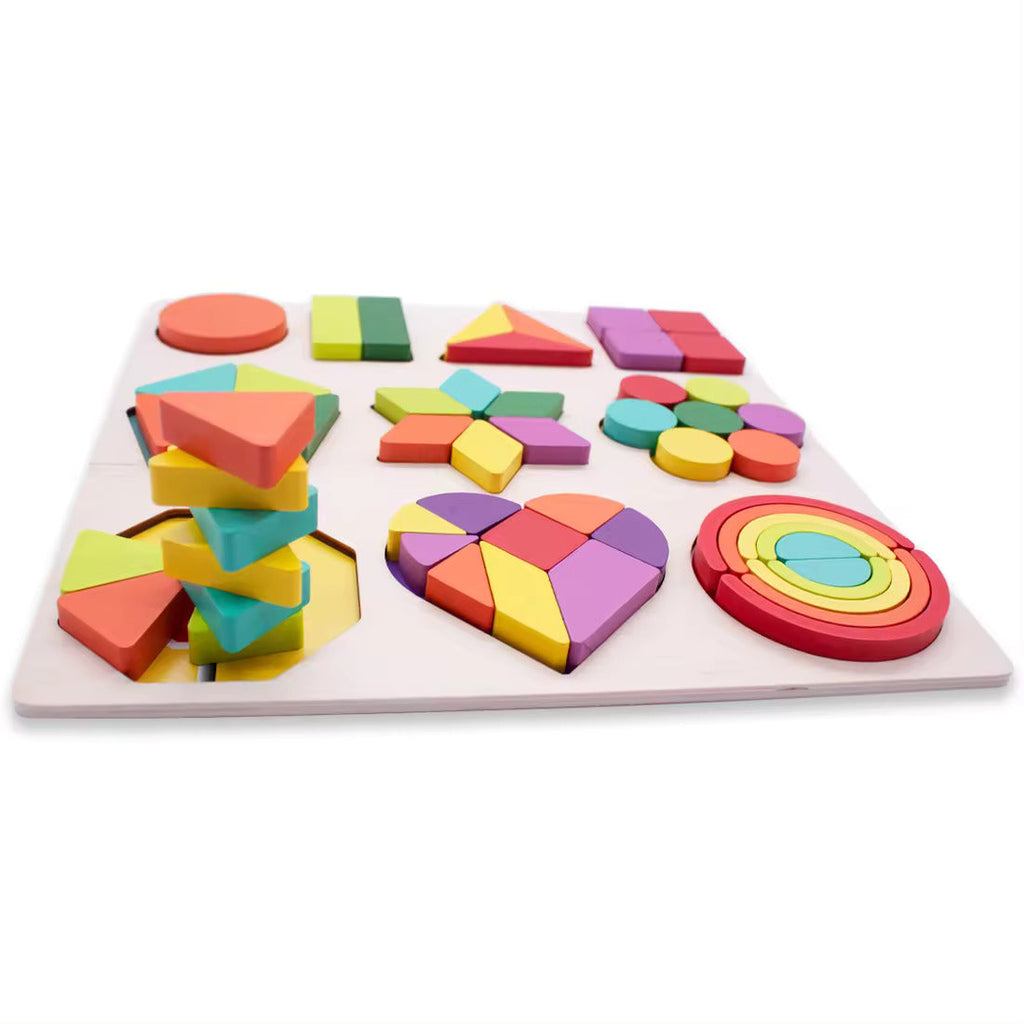 Fraction Puzzle Board - Educational Wooden Toy for Kids