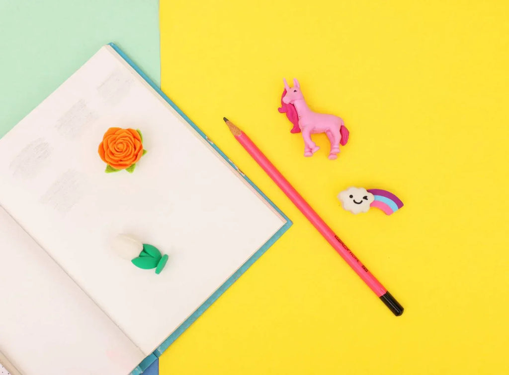 iLearnNGrow Unicorn Eraser Set – Fun Toy & Mermaid Erasers for Kids (4-Piece)