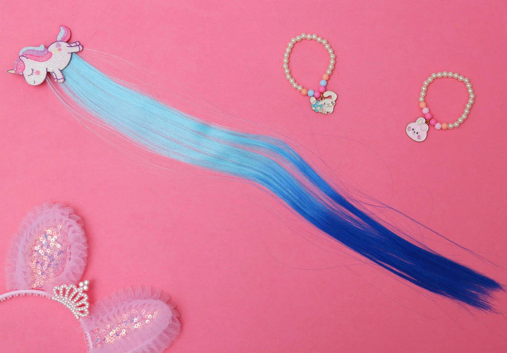 iLearnNGrow Running Unicorn Hair Extension – Colorful Clip‑On Hair Accessory for Kids