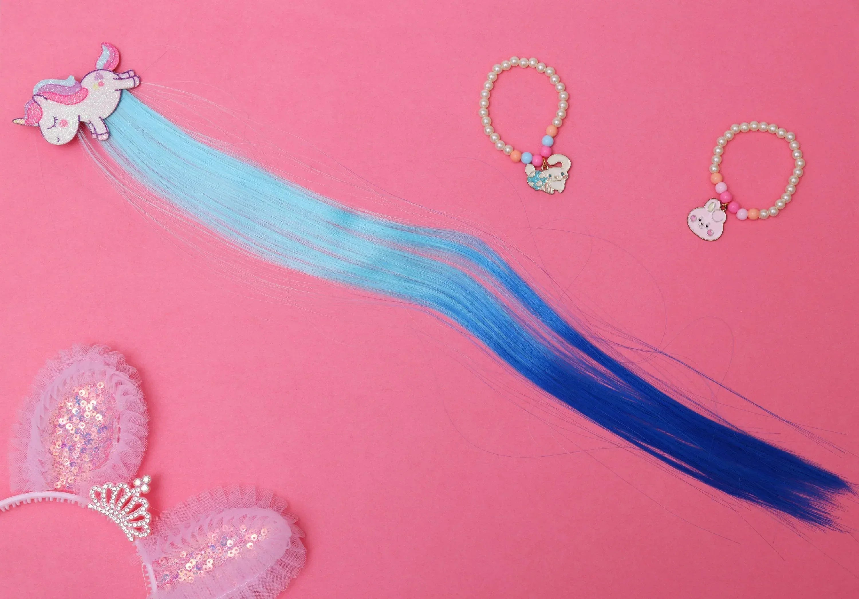 iLearnNGrow Running Unicorn Hair Extension – Colorful Clip‑On Hair Accessory for Kids
