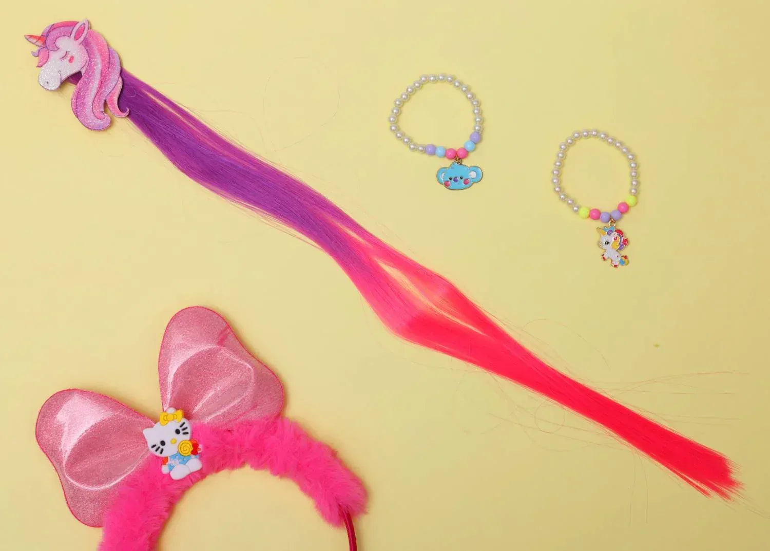 iLearnNGrow Unicorn Face Hair Extension – Colorful Clip-On Hair Accessory for Kids