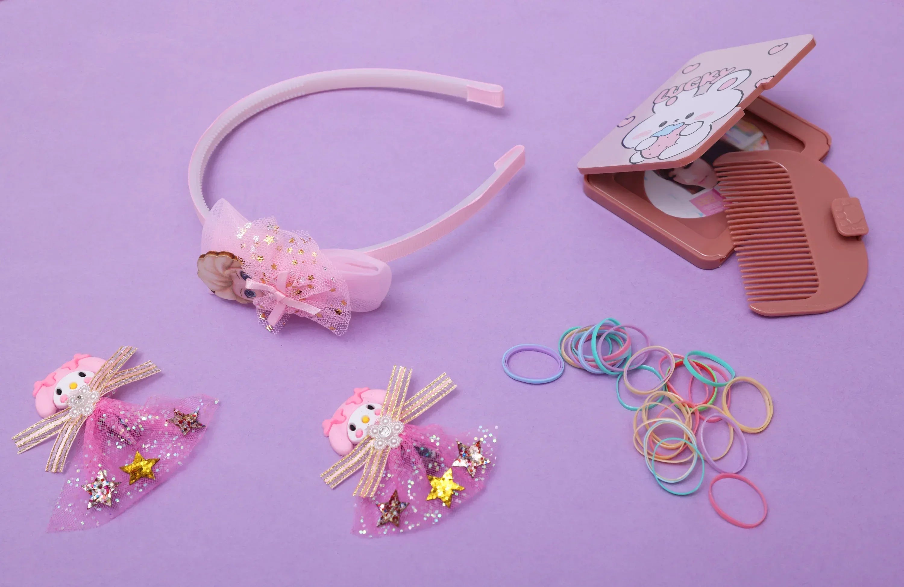 iLearnNGrow Frozen Hair Accessories Set (Pastel Pink)