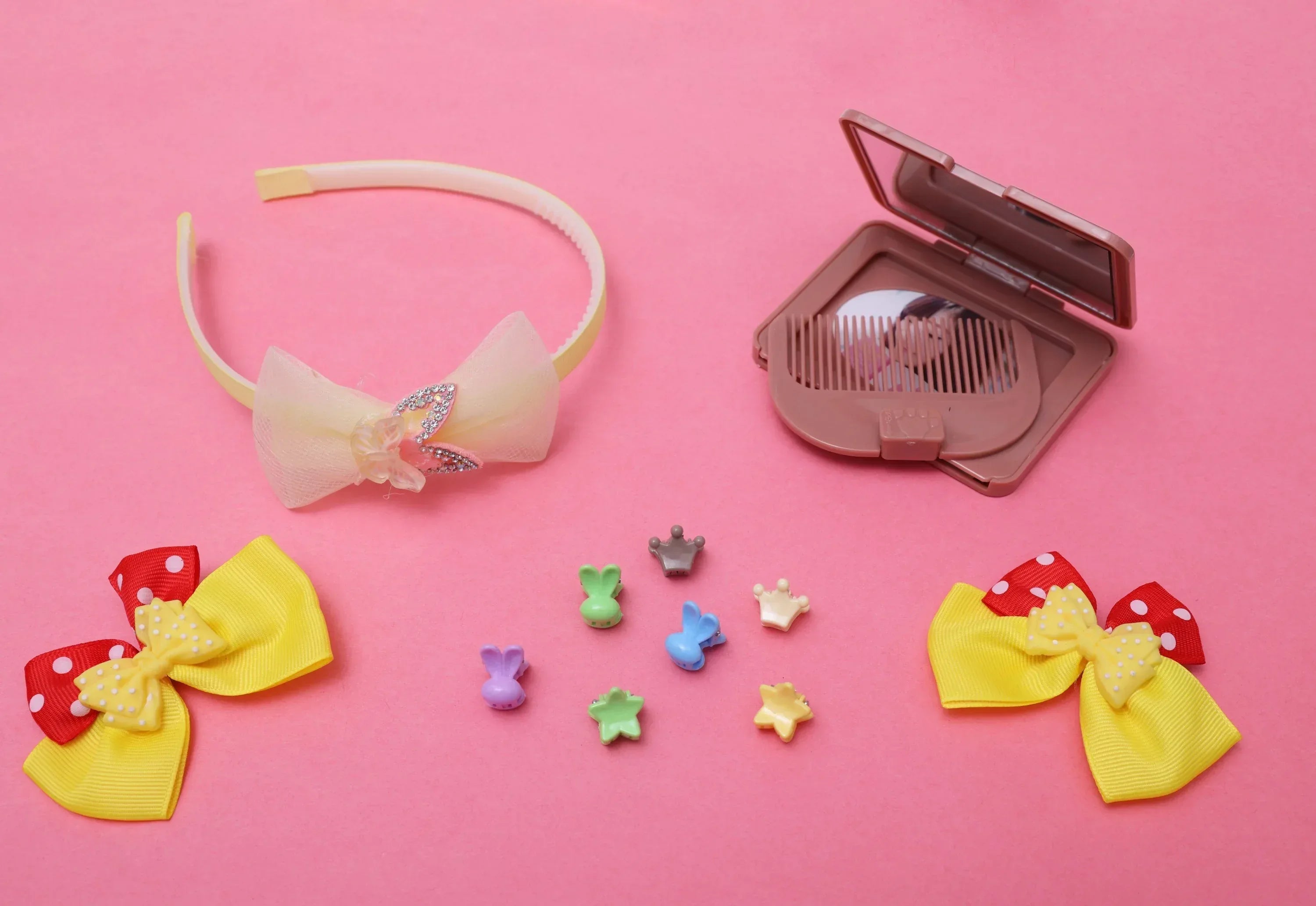 iLearnNGrow Bow Hair Accessories Set (Yellow)