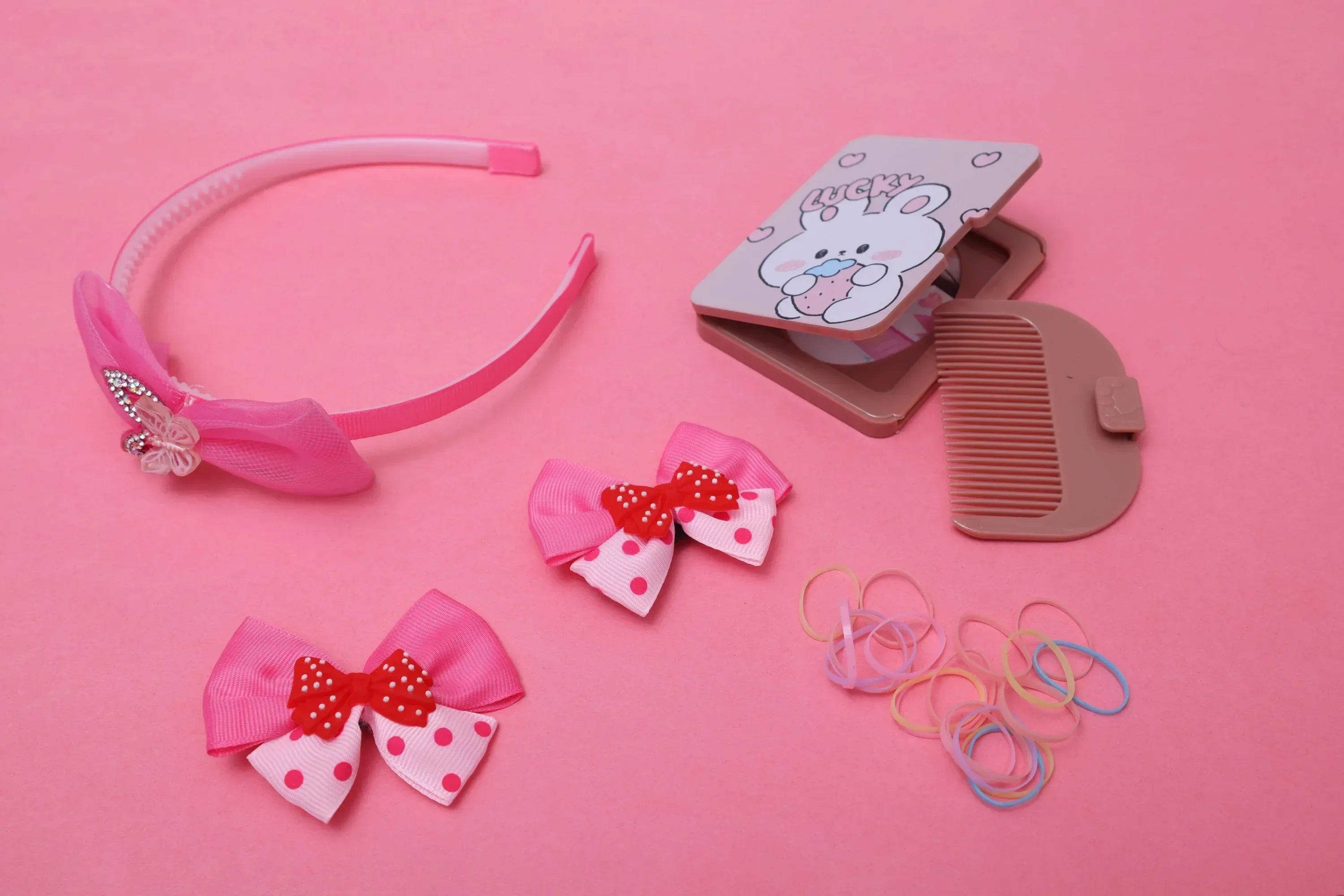 iLearnNGrow Bow Hair Accessories Set (Pink) – Lovely Hair Accessories