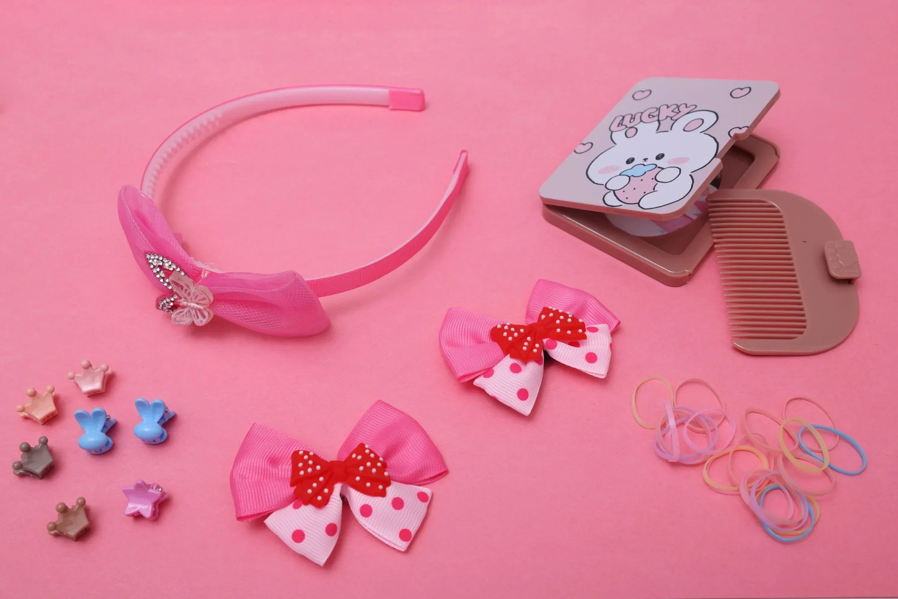 iLearnNGrow Bow Hair Accessories Set (Pink) – Lovely Hair Accessories