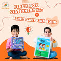 Pencil Box Stationery Kit for Kids + Pencil Gripping Book – Early Learning & Writing Skills Set