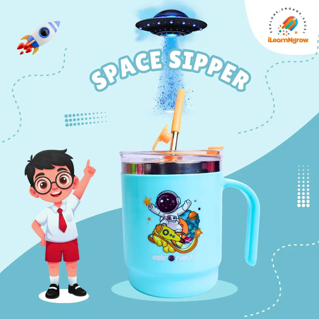 Space Adventure Bundle for Kids – Sipper Bottle, Eraser & Wallet | Fun Space-Themed Gift Set