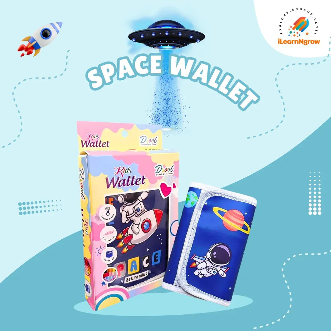 Space Adventure Bundle for Kids – Sipper Bottle, Eraser & Wallet | Fun Space-Themed Gift Set