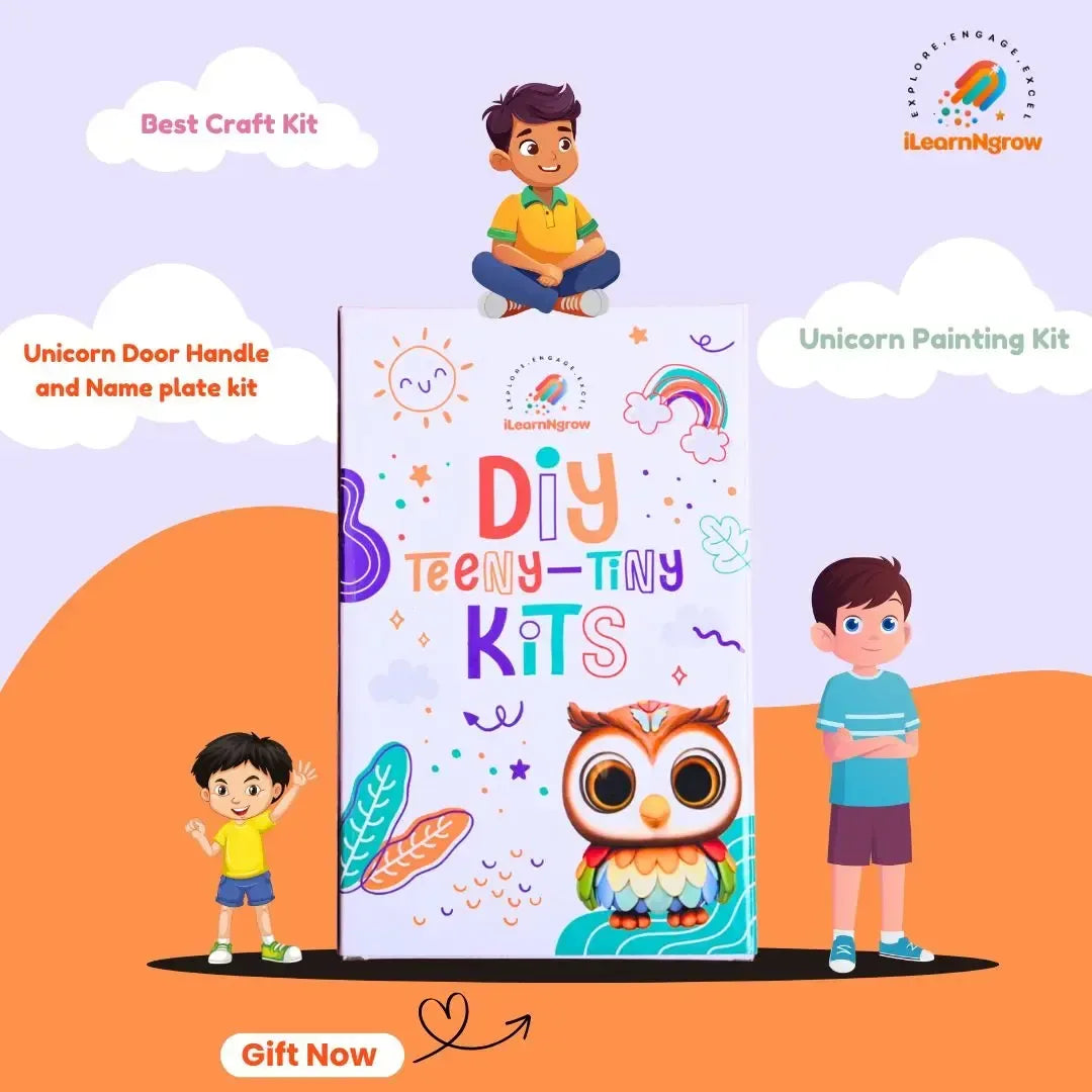 Teeny Tiny Unicorn Craft Bundle for Kids – Painting Kit & Door Handle Name Plate DIY Set