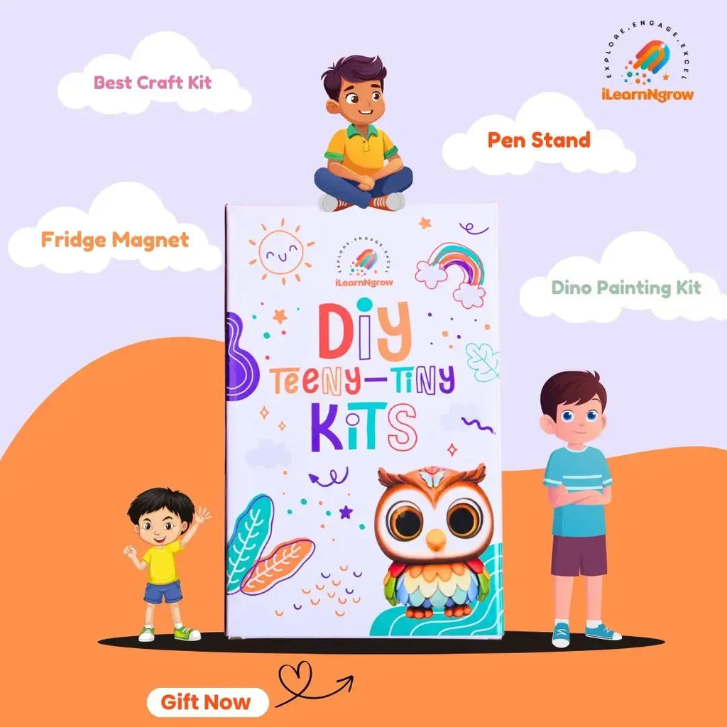 Teeny Tiny Craft Bundle for Kids – Pen Stand, Fridge Magnet & Dino Painting Kit | Fun Art & DIY Activities