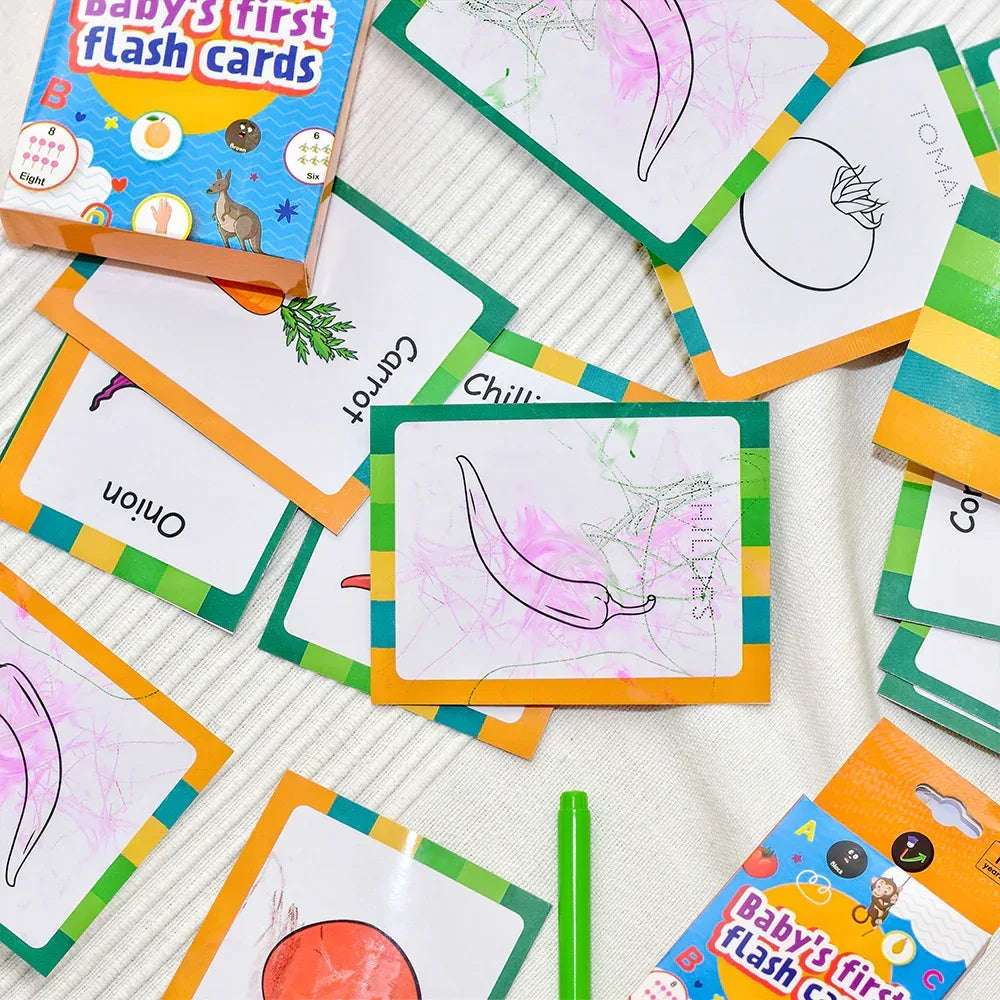 iLearnNGrow Baby’s First Vegetables Flash Cards – 28 Pc Educational Veggie Flash Card Set for Kids